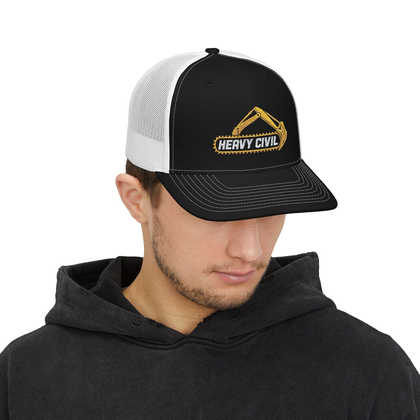 Heavy Civil Excavator Embroidered Richardson Trucker Hat | Heavy Equipment Operator Hat