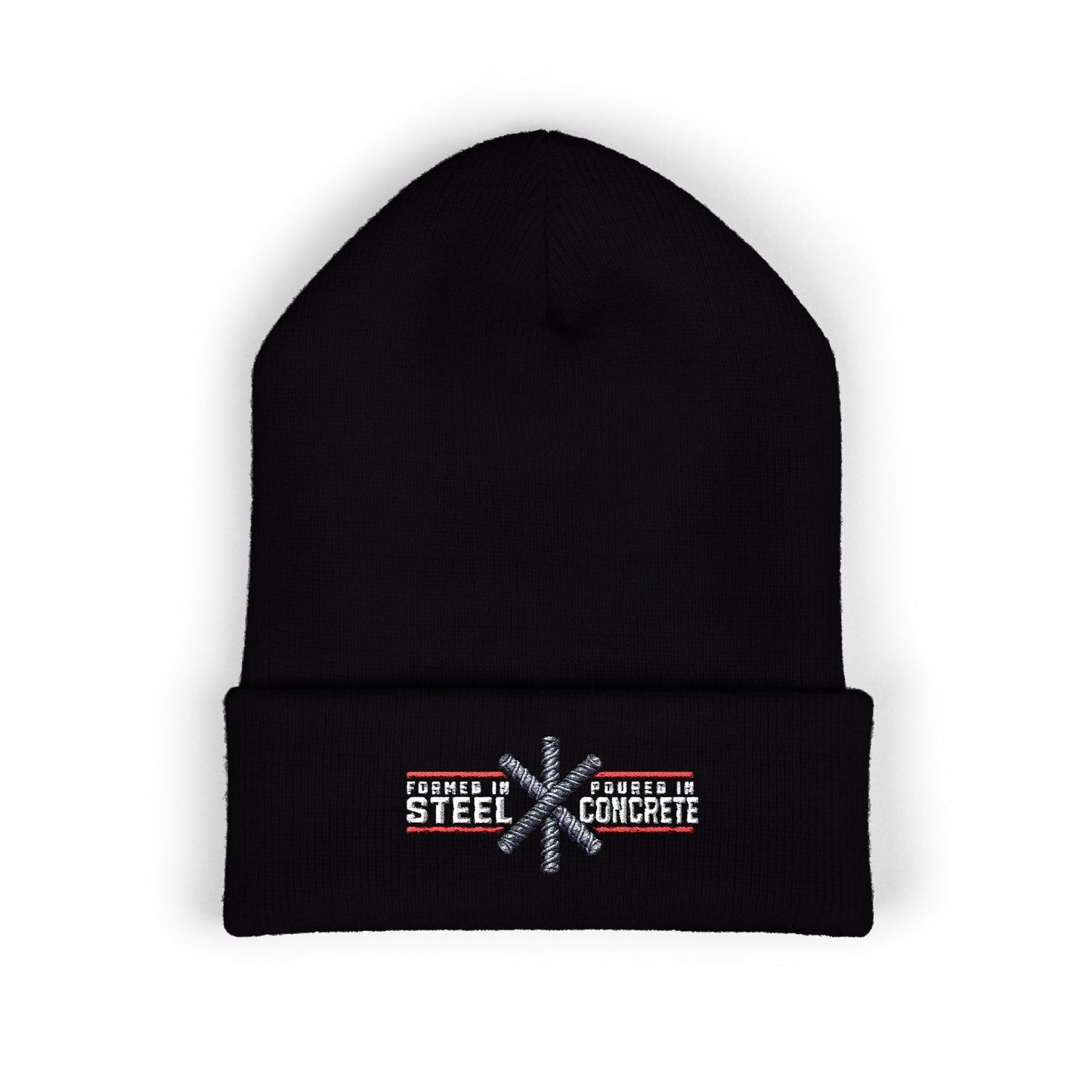 Formed in Steel, Poured in Concrete Embroidered Beanie