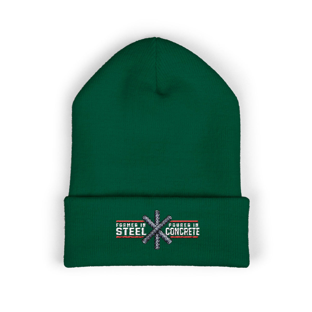 Formed in Steel, Poured in Concrete Embroidered Beanie