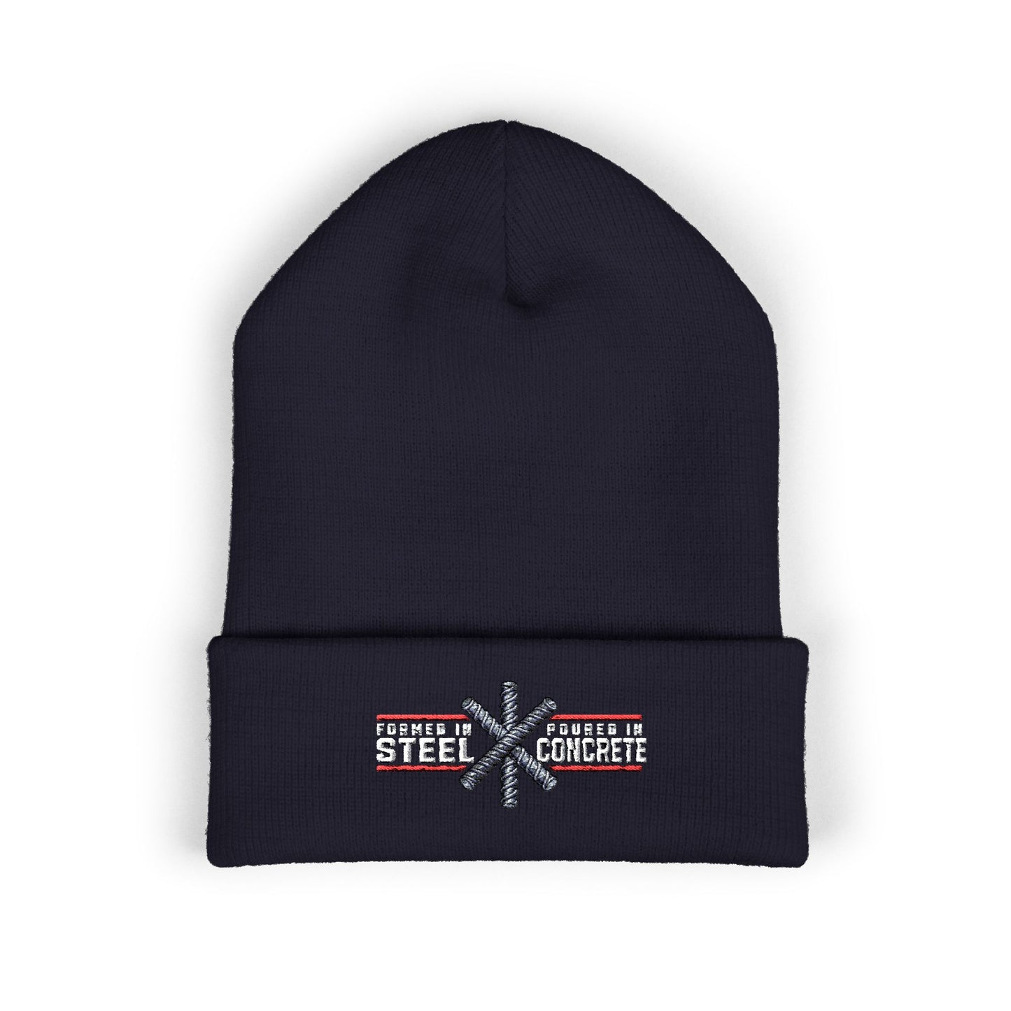 Formed in Steel, Poured in Concrete Embroidered Beanie
