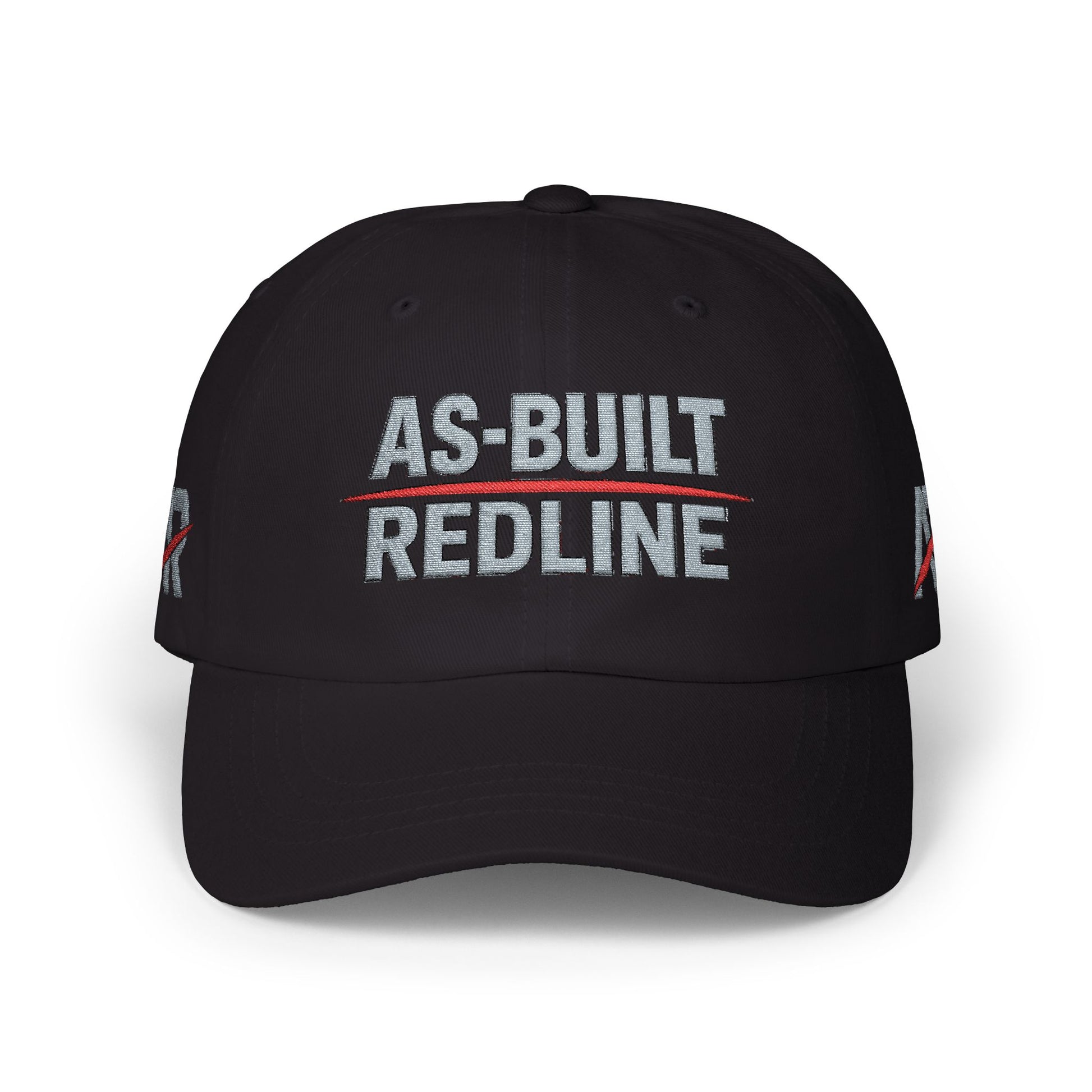 Black cap with a white crown logo on a white background