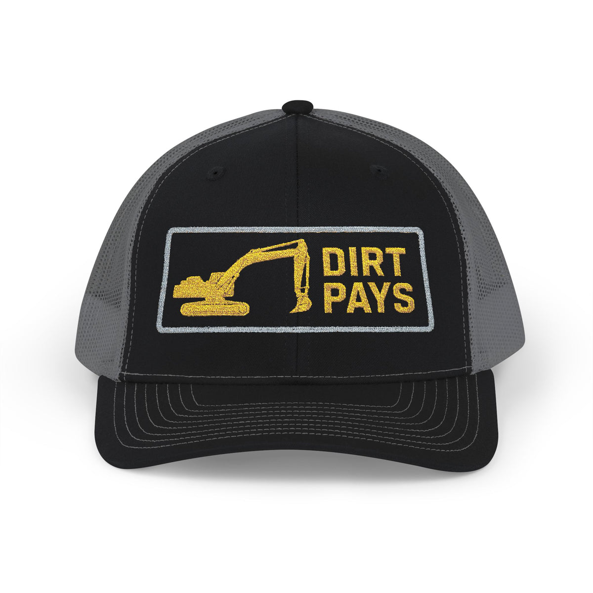 Dirt Pays Excavator Embroidered Richardson Trucker Hat | Heavy Equipment Operator Hat