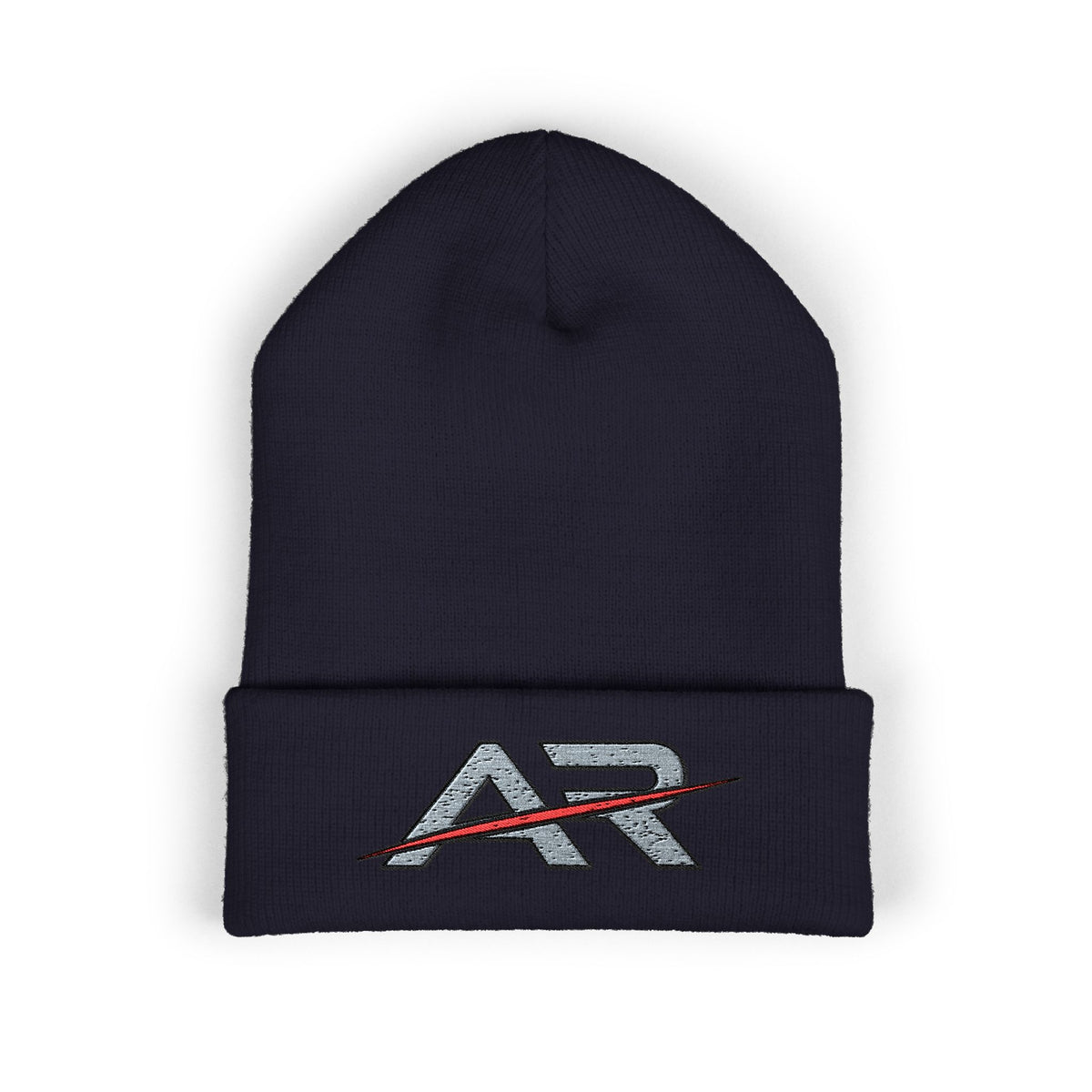 AR Embroidered Cuffed Beanie — Winter Hat