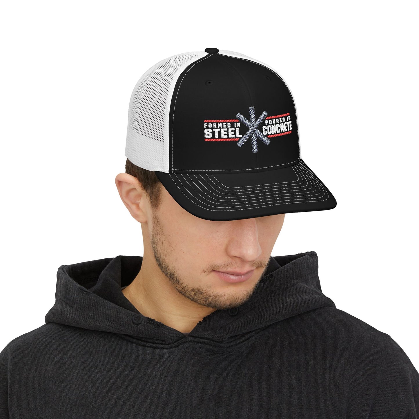 Formed in Steel, Poured in Concrete Embroidered Richardson Trucker Hat