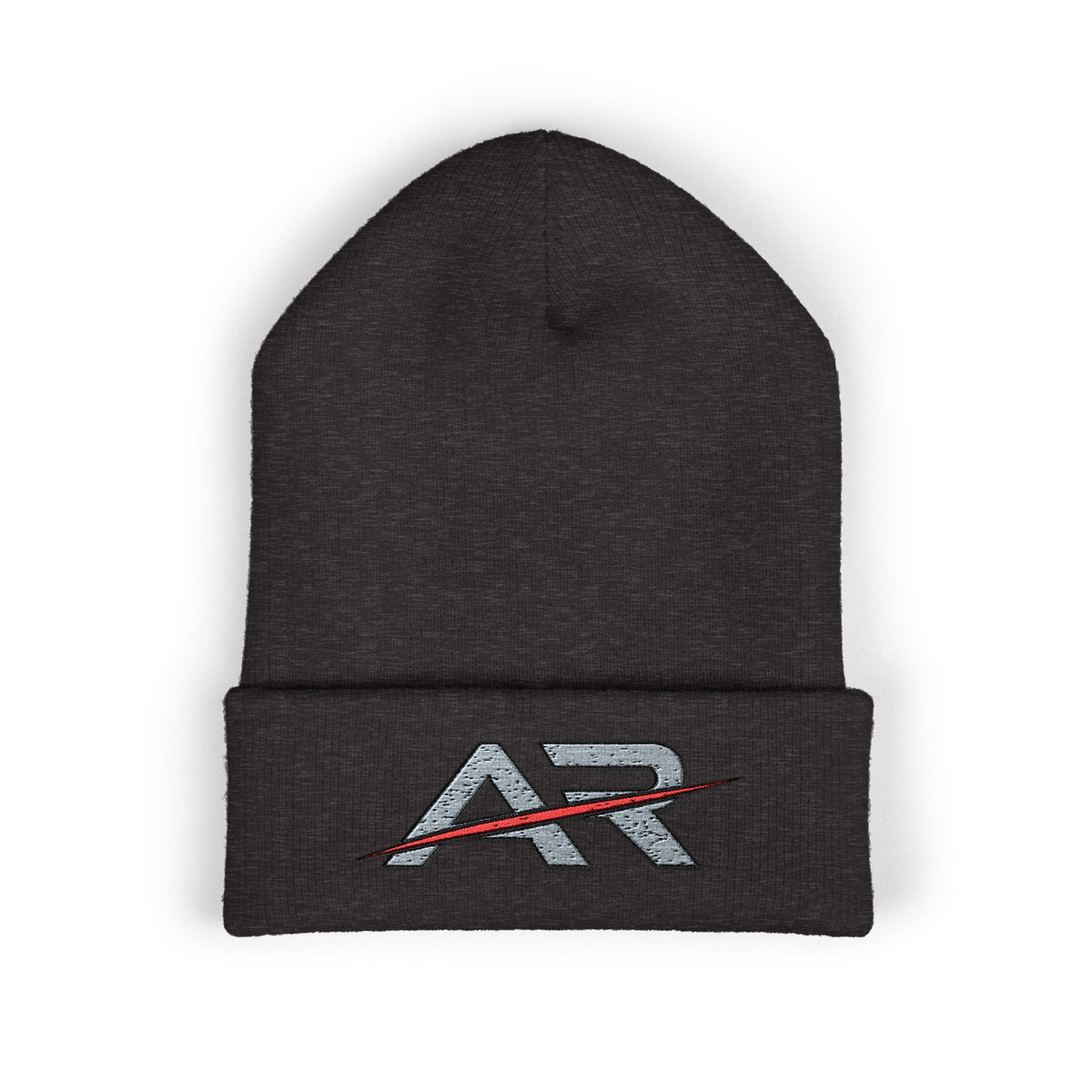 AR Embroidered Cuffed Beanie — Winter Hat