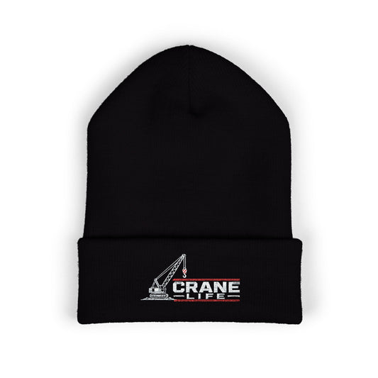 Crane Life Embroidered Cuffed Beanie | Crane Operator Construction Beanie