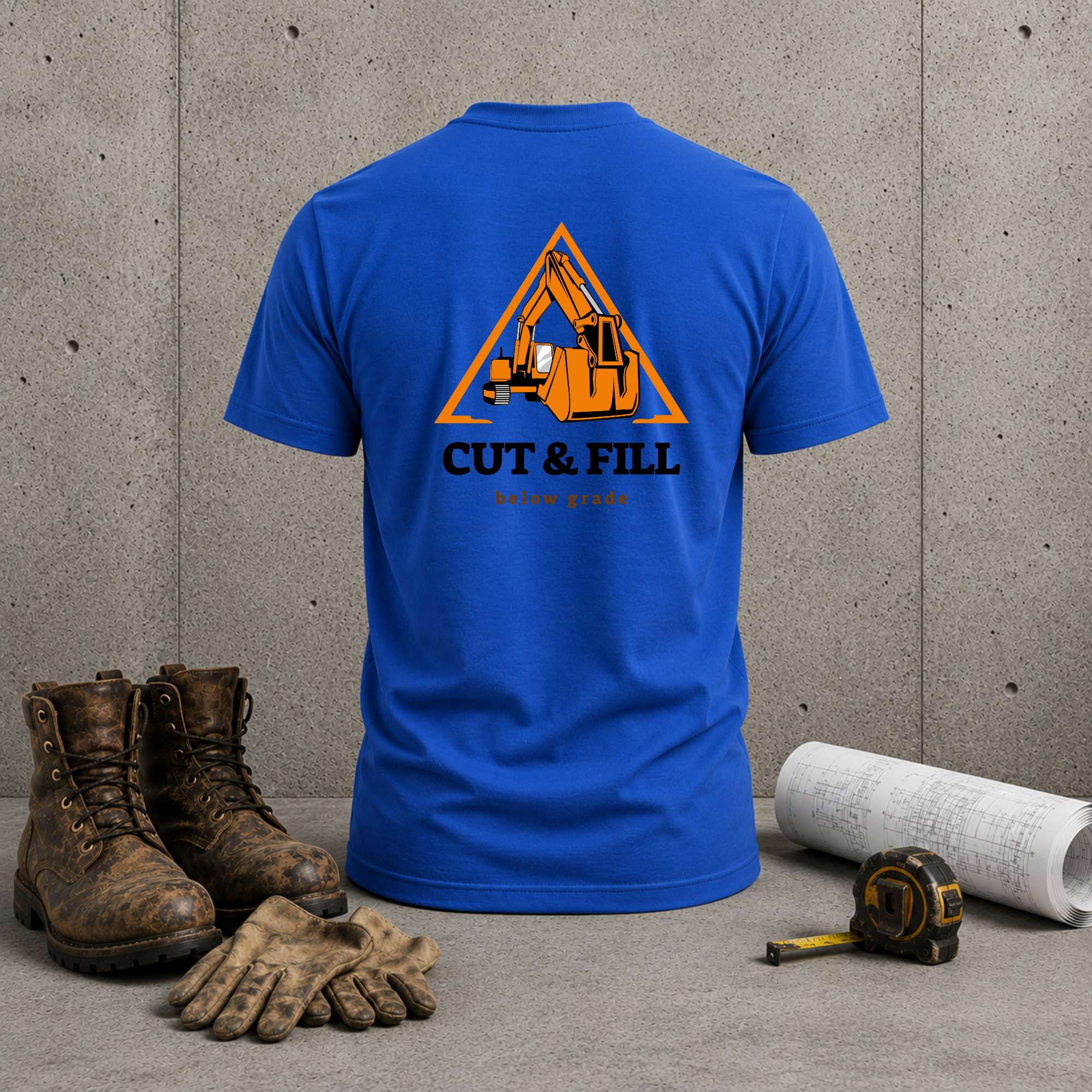 Excavator 'Cut & Fill' T‑Shirt — Heavy Equipment Construction Crew Tee