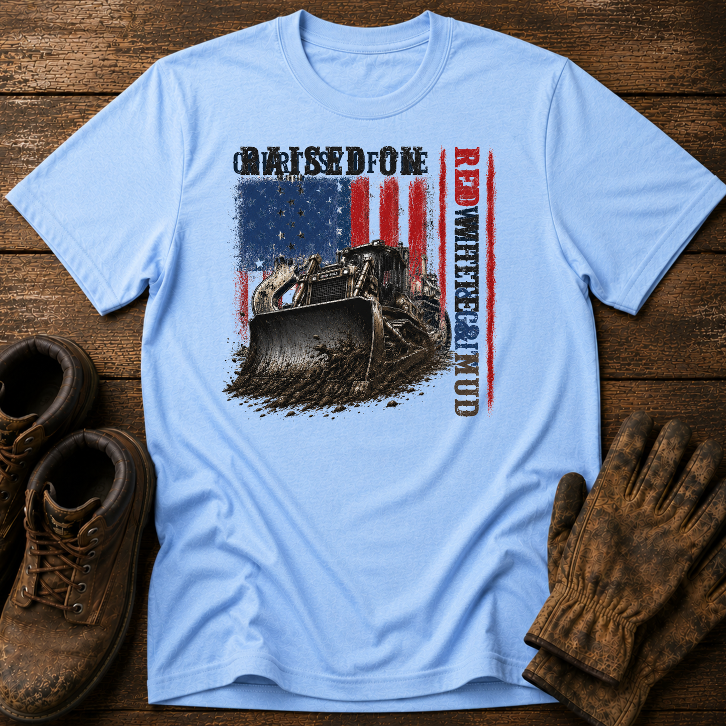 Raised on Red White & Mud — Front Design