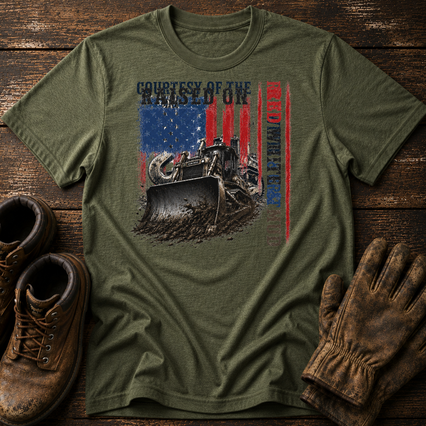 Raised on Red White & Mud — Front Design